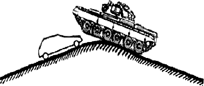 Схема столкновения автомобиля «Москвич-412» и танка «Т-80Б»